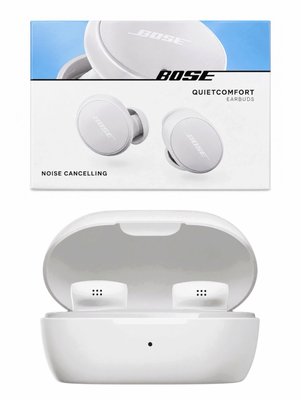 BOSE QUIETCOMFORT EARBUDS IN WHITE SMOKE WIRELESS, NOISE CANCELLING - BNIB